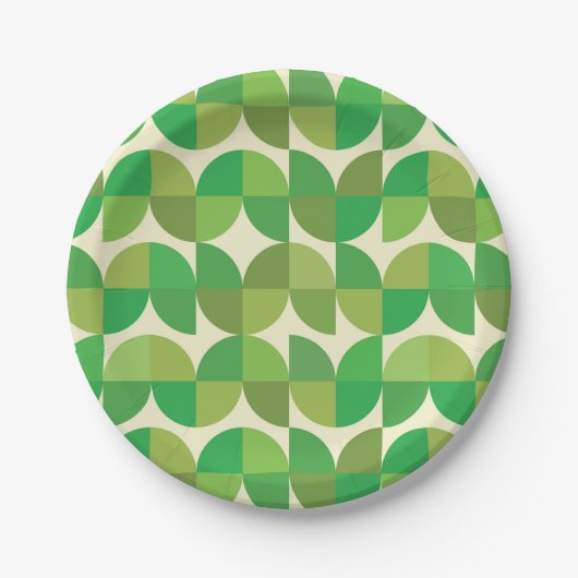 Assiettes En Carton Mi-siècle Abstrait Mint Olive Green Motif (Devant)