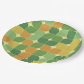 Assiettes En Carton Mi-siècle Abstrait Motif vert orange jaune (Angle)