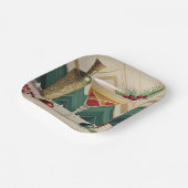 Assiettes En Carton Mi-Siècle Cocktail de Noël Fête Happy Hour (Angulaire)