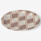 Assiettes En Carton Mi siècle étoiles atomiques sur Mocha Mousse Diamo (Angle)