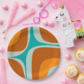 Assiettes En Carton Mi-siècle Moderne Abstrait Retro Groove Motif (Fête)