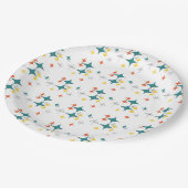 Assiettes En Carton Mi-siècle moderne Eames Atomique Turquoise Diamant (Angle)