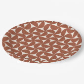 Assiettes En Carton Mi-siècle Moderne Motif rouille Terracotta (Angle)