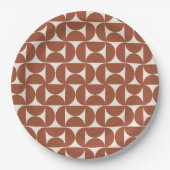 Assiettes En Carton Mi-siècle Moderne Motif rouille Terracotta (Devant)