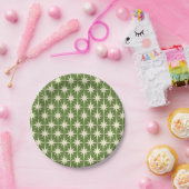 Assiettes En Carton Mi-siècle Retro Starbursts Green Cream Motif (Fête)