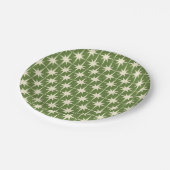 Assiettes En Carton Mi-siècle Retro Starbursts Green Cream Motif (Angle)