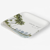 Assiettes En Carton Miami Florida Aquarelle Palm Mariage paysage (Angulaire)