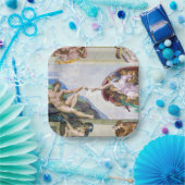 Assiettes En Carton Michelangelo - Création d'Adam, Chapelle Sixtine (Fête)