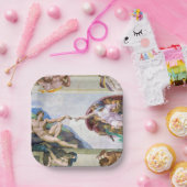 Assiettes En Carton Michelangelo - Création d'Adam, Chapelle Sixtine (Fête)