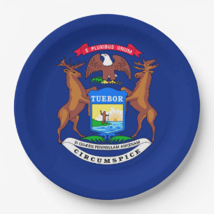 Assiettes En Carton Michigan State Flag Design
