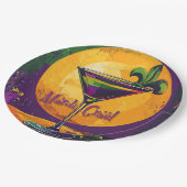 Assiettes En Carton Mid Century Mardi Gras Sunset Fleur De Lis Martini (Angle)
