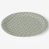 Assiettes En Carton Mid Century Mod Retro Mariage Olive Green (Angle)
