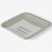 Assiettes En Carton Mid Century Mod Retro Mariage Olive Green (Angulaire)