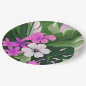 Assiettes En Carton Mid-Century Modern Hawaiian Hibiscus and Plumeria (Angle)