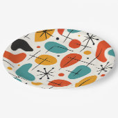 Assiettes En Carton Mid Century Modern Starburst Pattern (Angle)