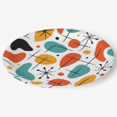 Assiettes En Carton Mid Century Modern Starburst Pattern (Angle)