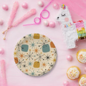 Assiettes En Carton Mid Century Modern Starburst Pattern (Fête)