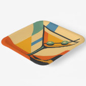 Assiettes En Carton Mid Century Modern Sunrise Bauhaus Martini (Angulaire)