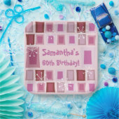 Assiettes En Carton Mid Century Moderne 60e Anniversaire rose (Fête)