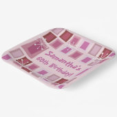 Assiettes En Carton Mid Century Moderne 60e Anniversaire rose (Angulaire)