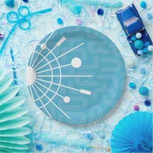 Assiettes En Carton Mid Century Moderne Rétro Spoutnik Snowflake MOD
