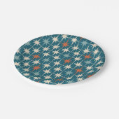 Assiettes En Carton Mid Century moderne Starburst Motif Turquoise (Angle)