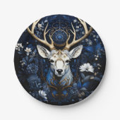 Assiettes En Carton Midnight Celestial Floral Gothic Deer  (Devant)