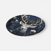 Assiettes En Carton Midnight Celestial Floral Gothic Deer  (Angle)
