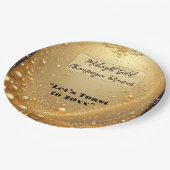 Assiettes En Carton Midnight Gold Faux Champagne Dream Bubbly New Year (Angle)