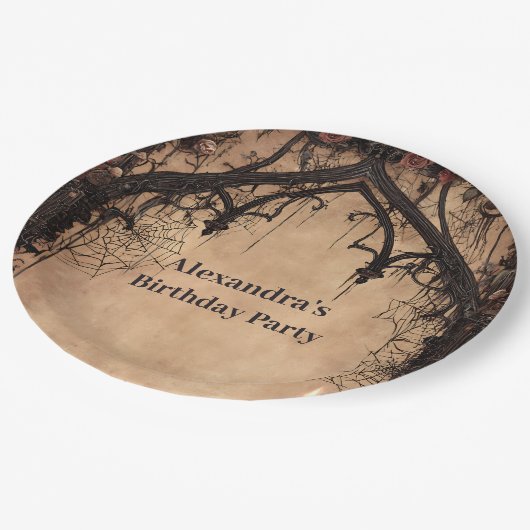 Assiettes En Carton Midnight Gothic Cathedral Birthday (Angle)