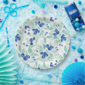 Assiettes En Carton Midsummer Rustic Blueberry Berry Motif d'été (Fête)