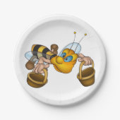 Assiettes En Carton Miel abeille avec paniers Amusants Animation Bee (Devant)
