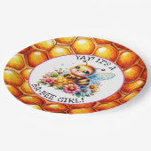 Assiettes En Carton Miel abeille thème Baby shower de fille (Angle)