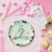 Assiettes En Carton Mignon Jungle Safari Animaux Deux Anniversaires Sa (Fête)