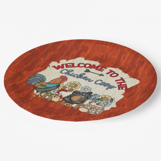 Assiettes En Carton mignon Pays poulet coop accueil (Angle)
