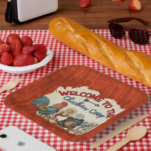 Assiettes En Carton mignon Pays poulet coop accueil