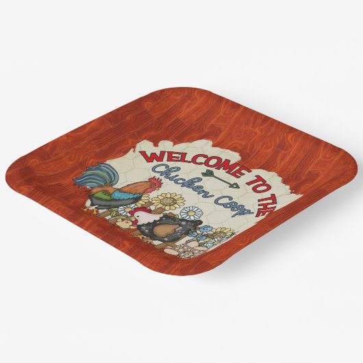 Assiettes En Carton mignon Pays poulet coop accueil (Angulaire)
