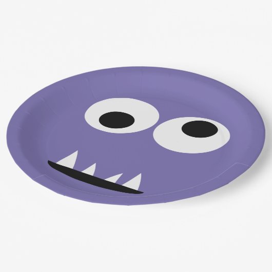 Assiettes En Carton Mignon pourpre de monstre d'enfants de visage de (Angle)