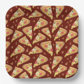 Assiettes En Carton mignonette pizza party amoureux carrelé (Recto)