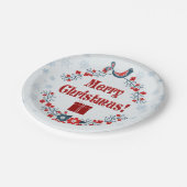 Assiettes En Carton Mignonne Art populaire Joyeuse couronne de Noël (Angle)