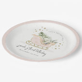 Assiettes En Carton Mignonne Bleu Or Hiver Sleigh N'importe quel âge A (Angle)