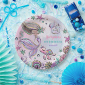 Assiettes En Carton Mignonne Brown peau Sirène de mer Tortue Narwhal P (Fête)