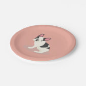 Assiettes En Carton Mignonne Chien-taureau français. (Angle)