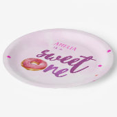 Assiettes En Carton mignonne douce une beigne fille 1er anniversaire (Angle)