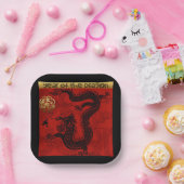 Assiettes En Carton Mignonne Dragon chinois Année 2024 Zodiac Annivers (Fête)