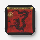 Assiettes En Carton Mignonne Dragon chinois Année 2024 Zodiac Annivers (Recto)