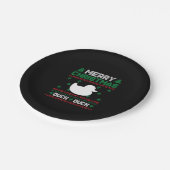 Assiettes En Carton Mignonne Kids Duck Vilain Tshirt de Noël (Angle)