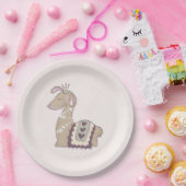 Assiettes En Carton Mignonne Llama Princesse portant une couronne (Fête)