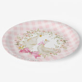 Assiettes En Carton Mignonne Maman & Petite Oie En vichy Baby shower F (Angle)