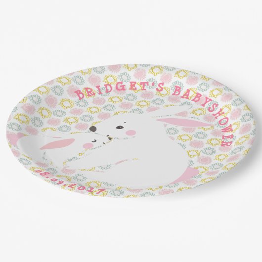 Assiettes En Carton Mignonne Mère & Bébé Petite Fille Plaques Papier B (Angle)